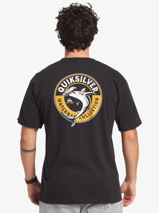 mężczyźni Quiksilver t-shirt z rekinem wodnym 4DBV40 czarny