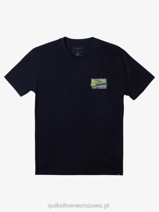 mężczyźni Quiksilver wyblakły t-shirt w stylu retro 4DBV1109 granatowa marynarka