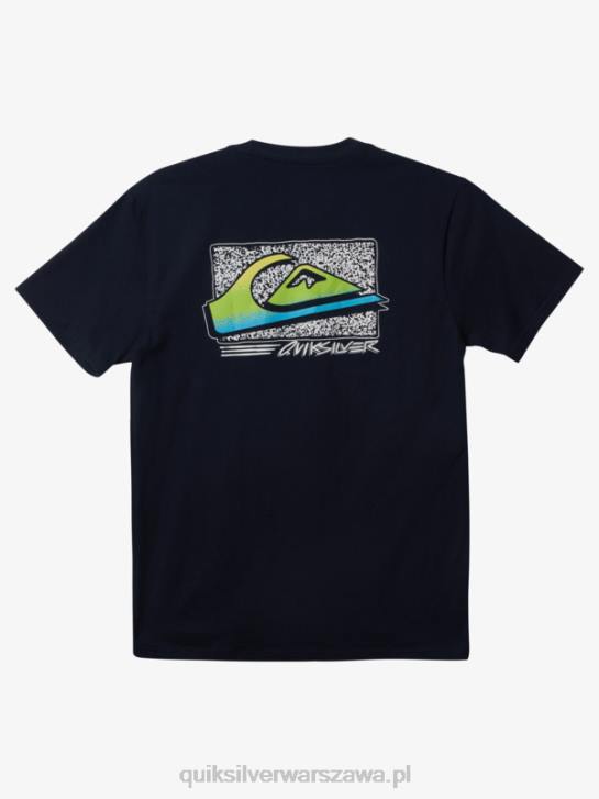 mężczyźni Quiksilver wyblakły t-shirt w stylu retro 4DBV1109 granatowa marynarka