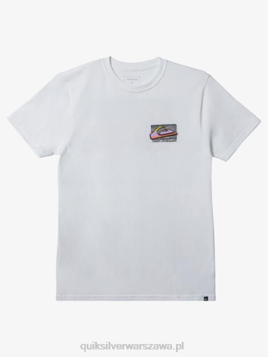 mężczyźni Quiksilver wyblakły t-shirt w stylu retro 4DBV1110 biały