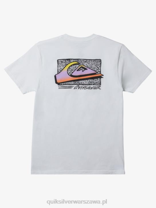 mężczyźni Quiksilver wyblakły t-shirt w stylu retro 4DBV1110 biały