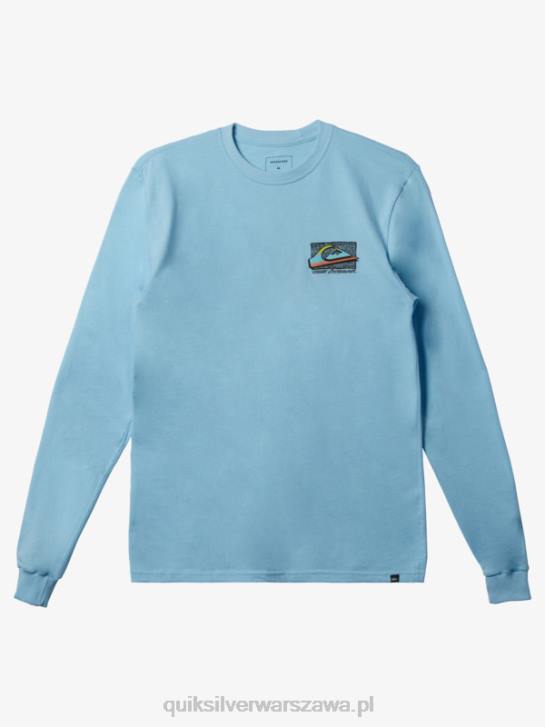 mężczyźni Quiksilver wyblakły t-shirt w stylu retro 4DBV1212 niebieskie niebo