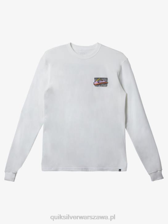 mężczyźni Quiksilver wyblakły t-shirt w stylu retro 4DBV1214 biały