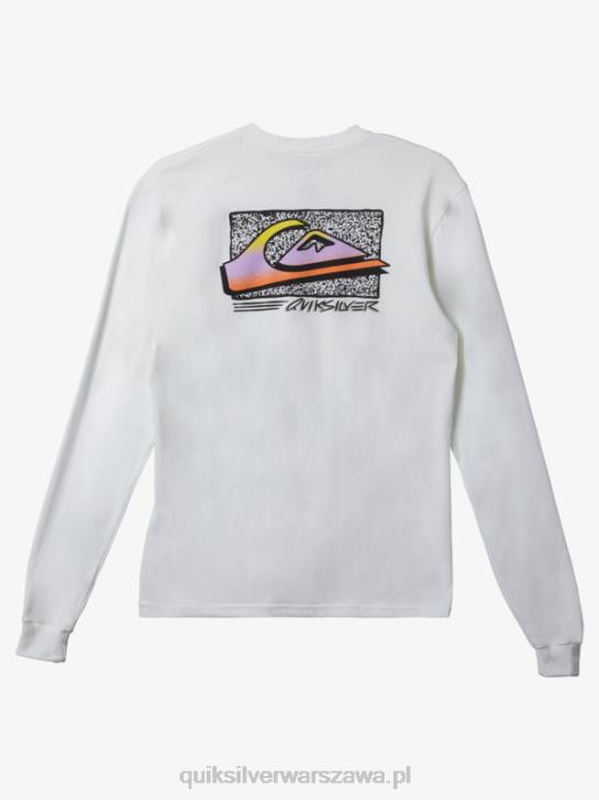 mężczyźni Quiksilver wyblakły t-shirt w stylu retro 4DBV1214 biały