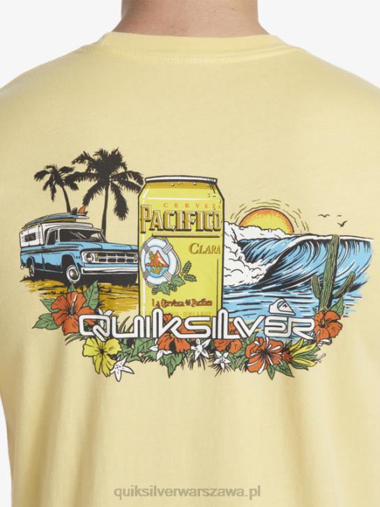 mężczyźni Quiksilver x Pacifico koszulka z blokadą 4DBV2 złoto