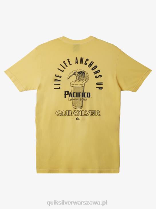 mężczyźni Quiksilver x Pacifico nie walcz z piankową koszulką 4DBV12 złoto