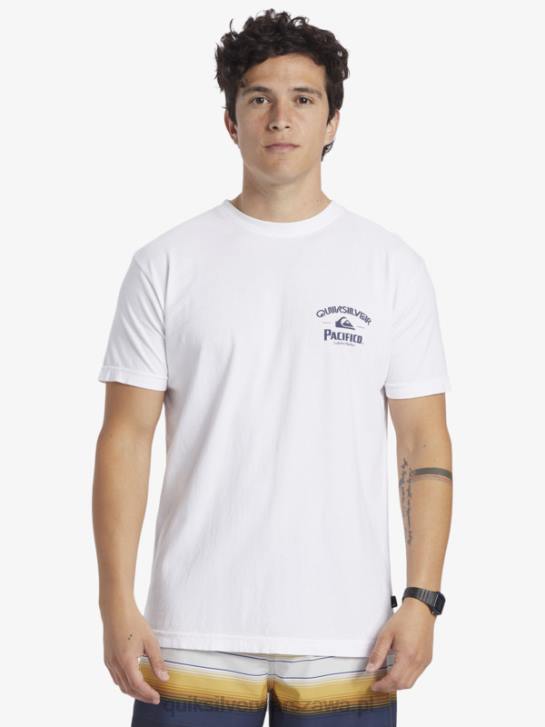 mężczyźni Quiksilver x Pacifico prosta koszulka strzelca 4DBV7 biały