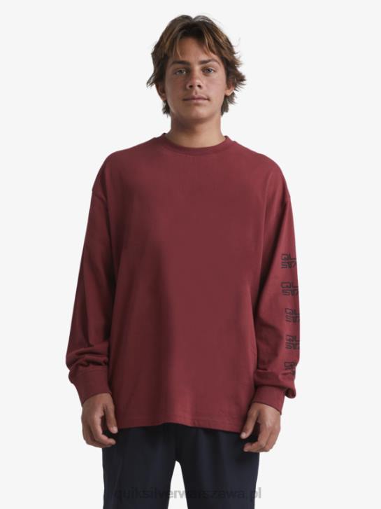 mężczyźni Quiksilver x Stab organiczna koszulka z długim rękawem 4DBV1844 wino rubinowe