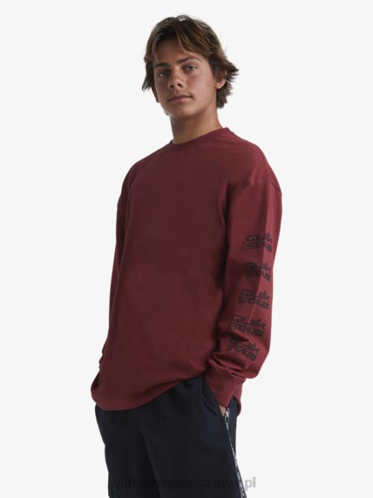 mężczyźni Quiksilver x Stab organiczna koszulka z długim rękawem 4DBV1844 wino rubinowe