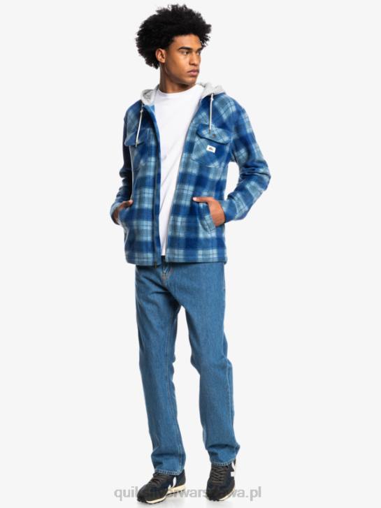 mężczyźni Quiksilver Super pęczniejąca polarowa kurtka zapinana na suwak 4DBV1475 niebieska sodalitowa super krata