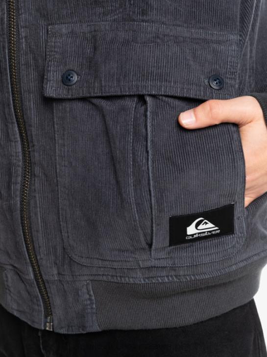 mężczyźni Quiksilver potrójna sztruksowa kurtka 4DBV1558 asfalt