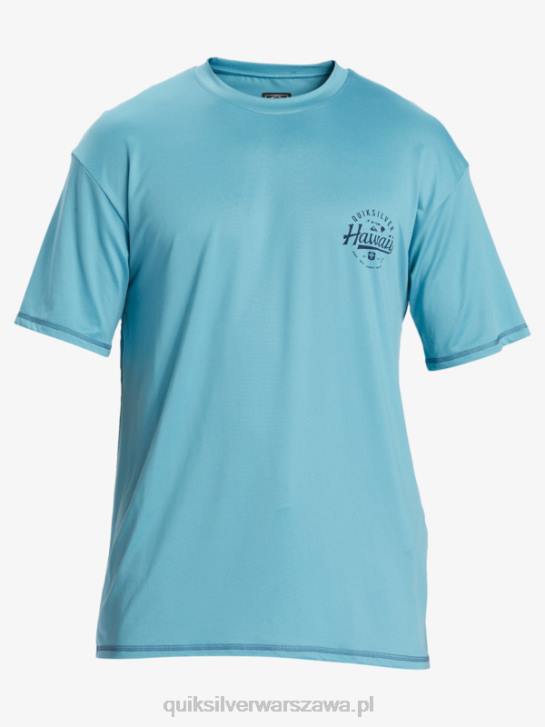 mężczyźni Quiksilver Hawaii Big Bite Upf 50 koszulka surfingowa z krótkim rękawem 4DBV880 niebieski delphinium