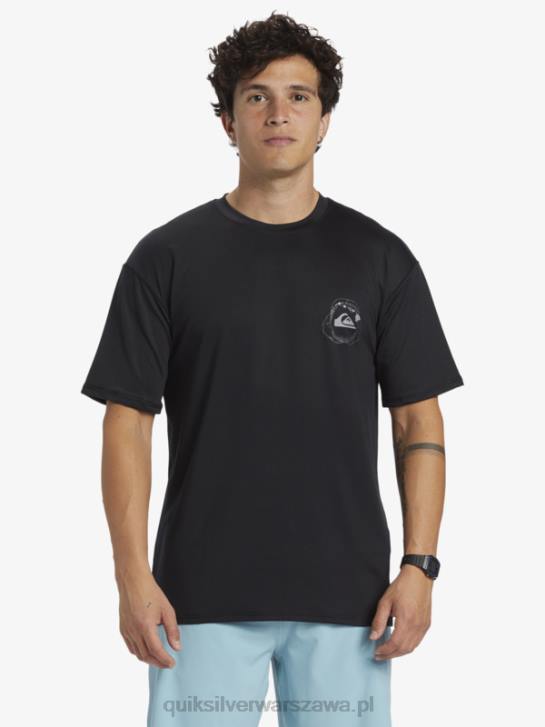 mężczyźni Quiksilver Hawaii Big Bite Upf 50 koszulka surfingowa z krótkim rękawem 4DBV883 czarny