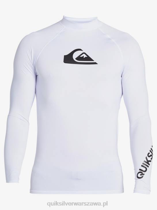 mężczyźni Quiksilver Rashguard wszechczasów z długim rękawem upf 50 4DBV1429 biały