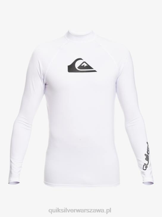 mężczyźni Quiksilver Rashguard wszechczasów z długim rękawem upf 50 4DBV818 biały