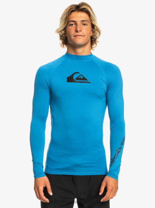mężczyźni Quiksilver Rashguard wszechczasów z długim rękawem upf 50 4DBV822 niebieski wrzos do nurkowania