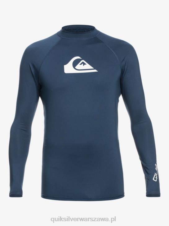 mężczyźni Quiksilver Rashguard wszechczasów z długim rękawem upf 50 4DBV853 insygnia niebieskie