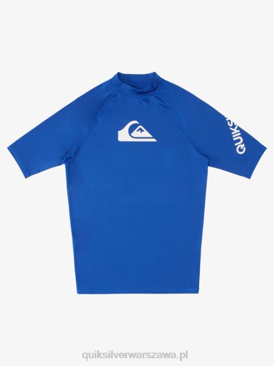 mężczyźni Quiksilver Rashguard wszechczasów z krótkim rękawem upf 50 4DBV1264 elektryczny królewski