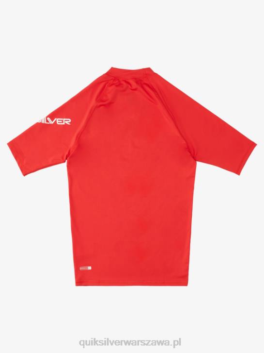 mężczyźni Quiksilver Rashguard wszechczasów z krótkim rękawem upf 50 4DBV1266 szybka czerwień