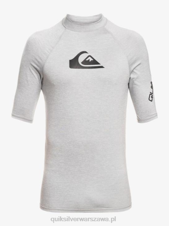 mężczyźni Quiksilver Rashguard wszechczasów z krótkim rękawem upf 50 4DBV809 wrzos ze śniegiem