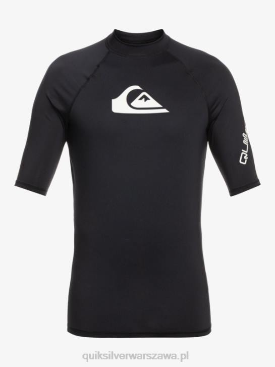 mężczyźni Quiksilver Rashguard wszechczasów z krótkim rękawem upf 50 4DBV811 czarny