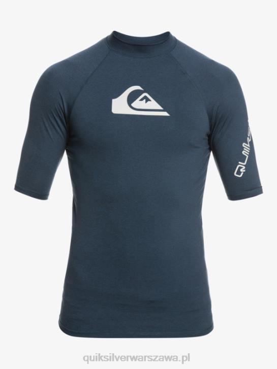 mężczyźni Quiksilver Rashguard wszechczasów z krótkim rękawem upf 50 4DBV812 granatowa marynarka wrzosowa
