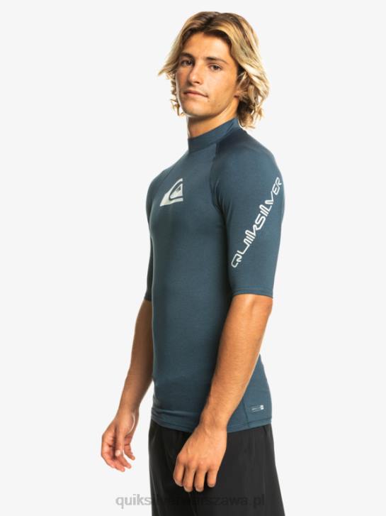 mężczyźni Quiksilver Rashguard wszechczasów z krótkim rękawem upf 50 4DBV812 granatowa marynarka wrzosowa