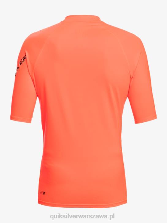 mężczyźni Quiksilver Rashguard wszechczasów z krótkim rękawem upf 50 4DBV813 ognisty koral