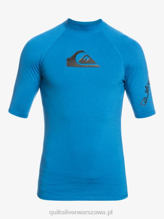 mężczyźni Quiksilver Rashguard wszechczasów z krótkim rękawem upf 50 4DBV814 niebieski wrzos do nurkowania