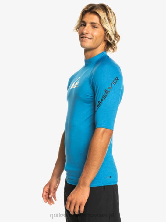mężczyźni Quiksilver Rashguard wszechczasów z krótkim rękawem upf 50 4DBV814 niebieski wrzos do nurkowania