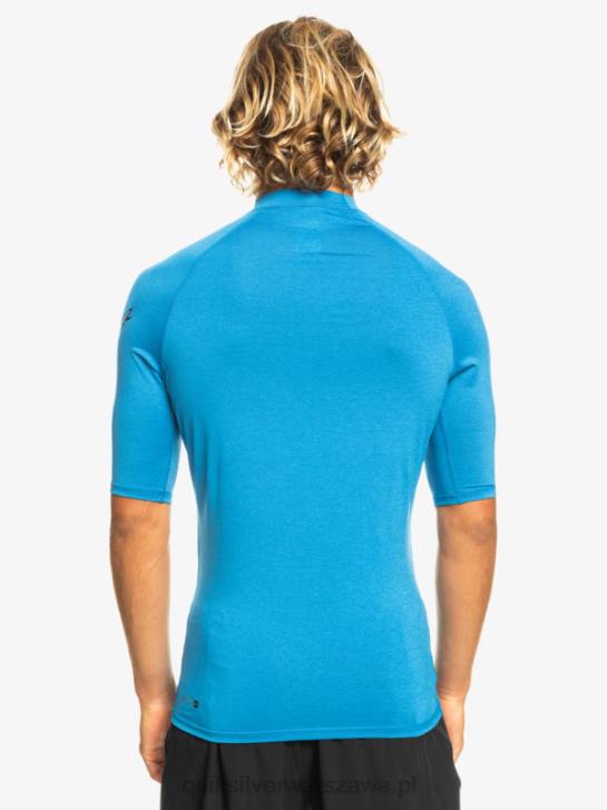 mężczyźni Quiksilver Rashguard wszechczasów z krótkim rękawem upf 50 4DBV814 niebieski wrzos do nurkowania