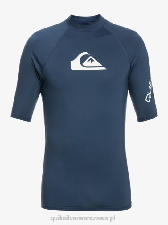 mężczyźni Quiksilver Rashguard wszechczasów z krótkim rękawem upf 50 4DBV815 insygnia niebieskie