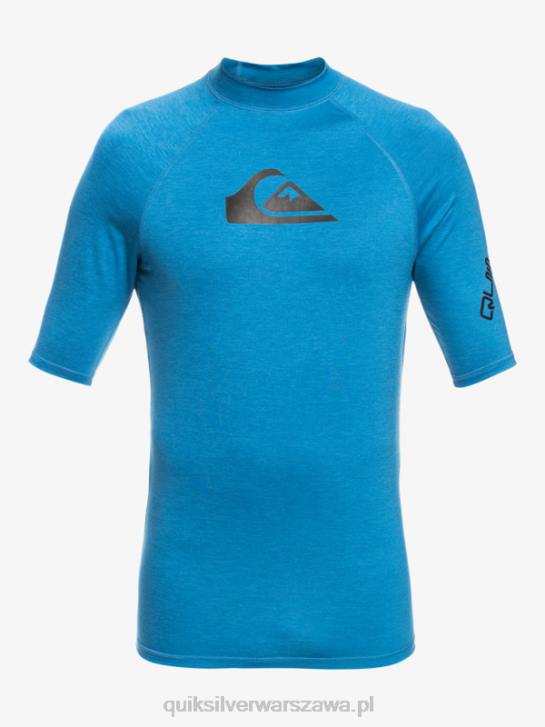 mężczyźni Quiksilver Rashguard wszechczasów z krótkim rękawem upf 50 4DBV816 Vallarta niebieski wrzos
