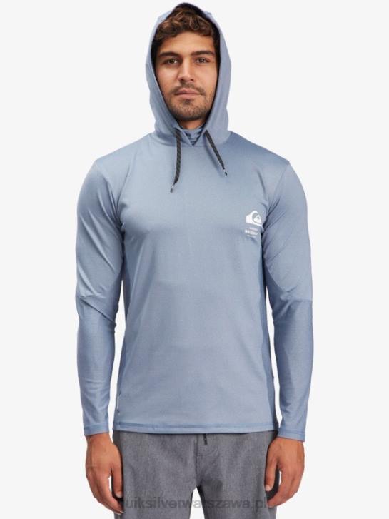 mężczyźni Quiksilver T-shirt surfingowy Waterman Angler z kapturem i długim rękawem upf 50 4DBV1849 chorąży niebieski