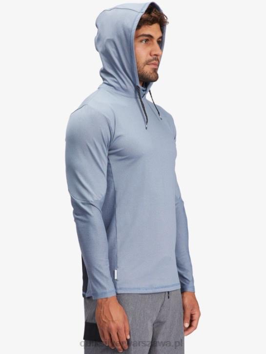 mężczyźni Quiksilver T-shirt surfingowy Waterman Angler z kapturem i długim rękawem upf 50 4DBV1849 chorąży niebieski