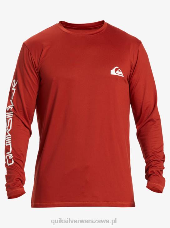 mężczyźni Quiksilver T-shirt surfingowy omni session upf 50 z długim rękawem 4DBV403 czerwona ochra