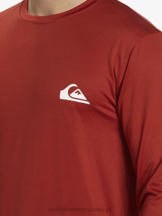 mężczyźni Quiksilver T-shirt surfingowy omni session upf 50 z długim rękawem 4DBV403 czerwona ochra