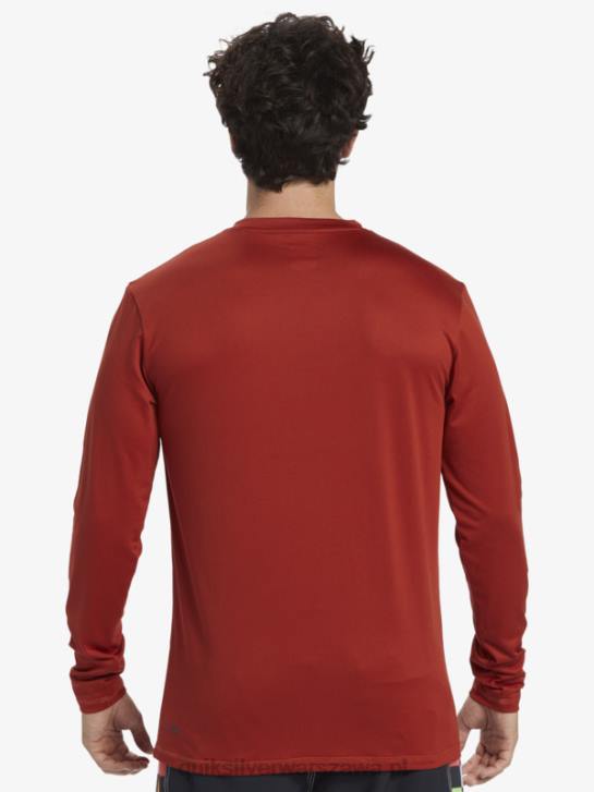 mężczyźni Quiksilver T-shirt surfingowy omni session upf 50 z długim rękawem 4DBV403 czerwona ochra