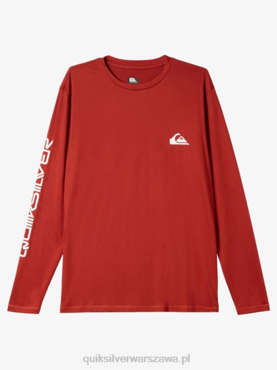 mężczyźni Quiksilver T-shirt surfingowy omni session upf 50 z długim rękawem 4DBV403 czerwona ochra