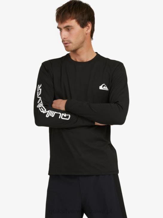 mężczyźni Quiksilver T-shirt surfingowy omni session upf 50 z długim rękawem 4DBV406 czarny