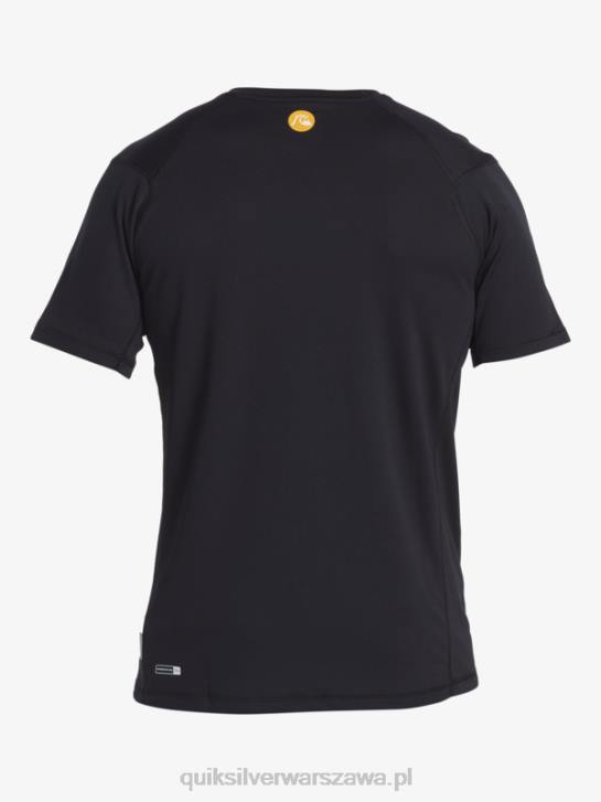 mężczyźni Quiksilver Waterman bambusowa koszulka surfingowa w kratkę 2 upf 50 z krótkim rękawem 4DBV276 czarny