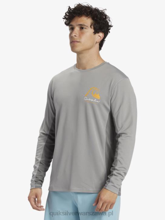 mężczyźni Quiksilver Waterman bambusowa koszulka surfingowa z długim rękawem w kratkę 2 upf 50 4DBV258 skóra rekina