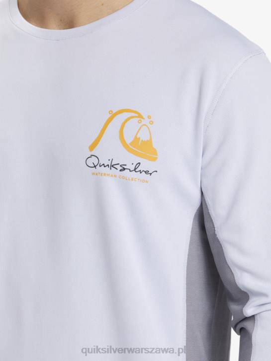 mężczyźni Quiksilver Waterman bambusowa koszulka surfingowa z długim rękawem w kratkę 2 upf 50 4DBV260 biały