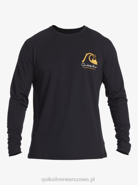 mężczyźni Quiksilver Waterman bambusowa koszulka surfingowa z długim rękawem w kratkę 2 upf 50 4DBV261 czarny