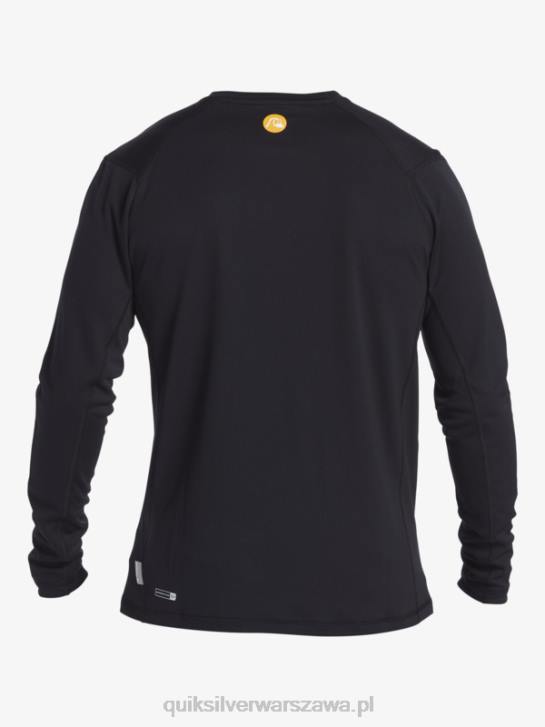 mężczyźni Quiksilver Waterman bambusowa koszulka surfingowa z długim rękawem w kratkę 2 upf 50 4DBV261 czarny