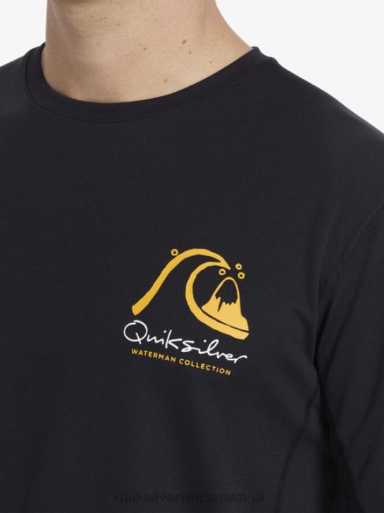 mężczyźni Quiksilver Waterman bambusowa koszulka surfingowa z długim rękawem w kratkę 2 upf 50 4DBV261 czarny