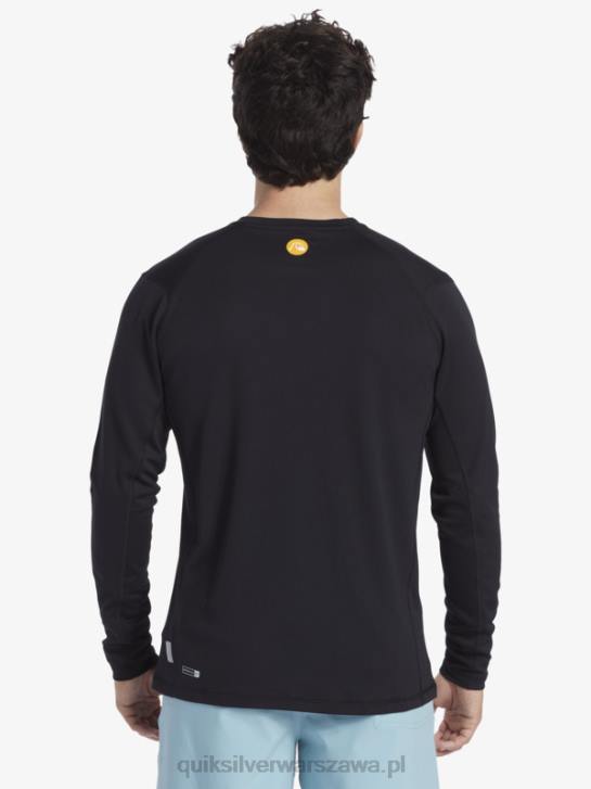 mężczyźni Quiksilver Waterman bambusowa koszulka surfingowa z długim rękawem w kratkę 2 upf 50 4DBV261 czarny