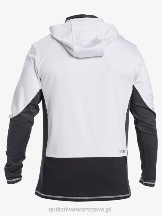 mężczyźni Quiksilver Waterman wędkarz z kapturem upf 50 koszulka surfingowa z długim rękawem 4DBV831 biały