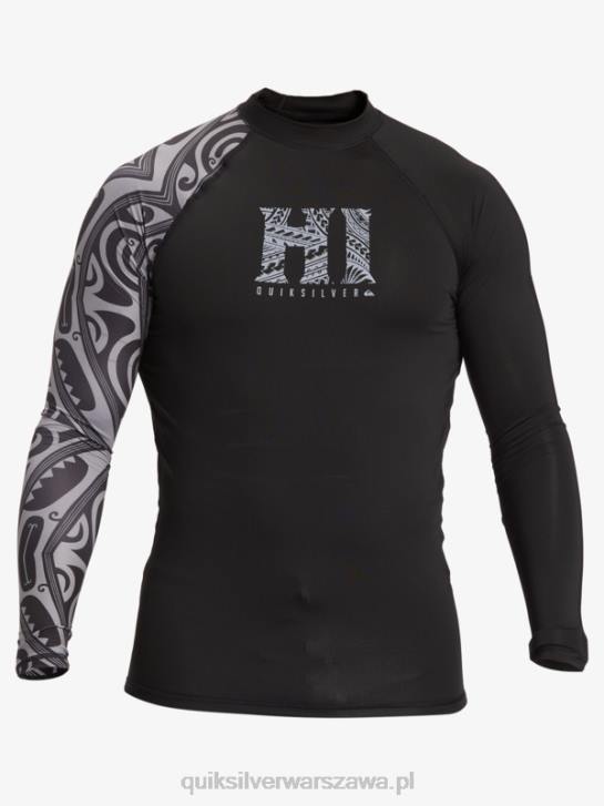 mężczyźni Quiksilver hawaii big island upf 50 koszulka surfingowa z długim rękawem 4DBV923 czarny