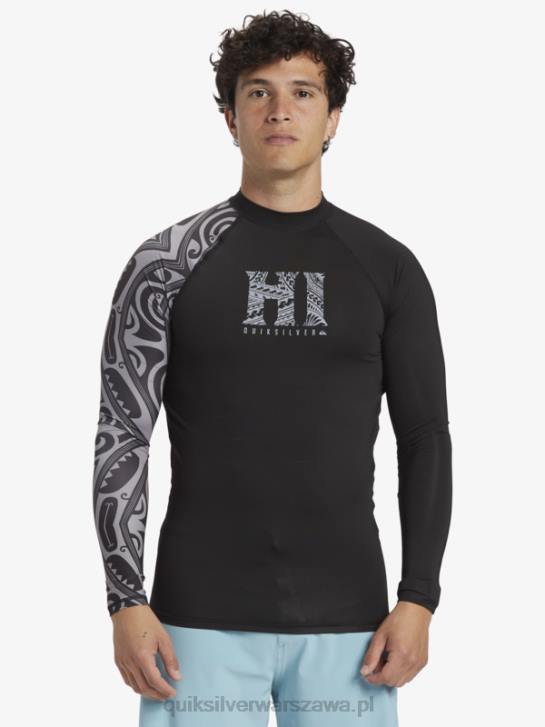mężczyźni Quiksilver hawaii big island upf 50 koszulka surfingowa z długim rękawem 4DBV923 czarny